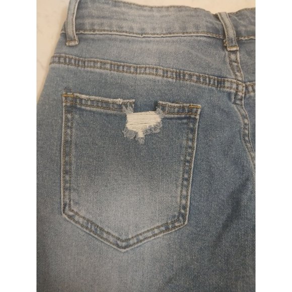 Distressed Raw Hem Skinny Ankle Blue Jeans - Unbranded Women's  Sz 8 - Picture 4 of 9